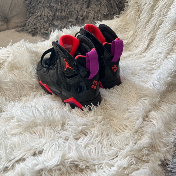 Air Jordon 7 Retro “Black Gloss” Size 5 - Picture 4 of 4